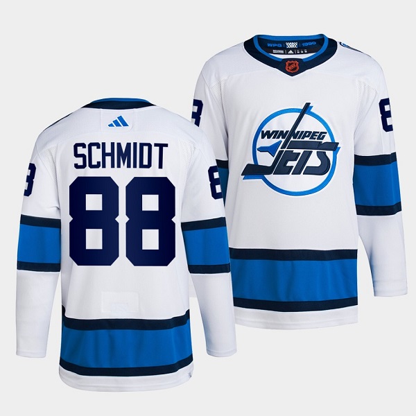 Men's Winnipeg Jets #88 Nate Schmidt White 2022-23 Reverse Retro Stitched Jersey